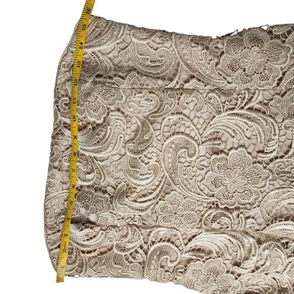 Cache Womens Vintage Gold Lace Strapless Dress Size 8 Floral Lace Mini Cocktail - Picture 11 of 13